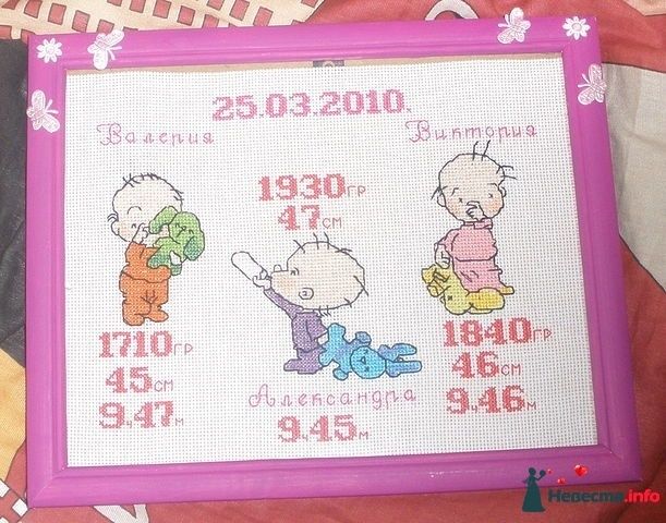 Вышивка крестом метрика для тройни 512 Вышивка крестом метрика для тройни 411