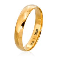 Обручальное кольцо Комфортное классическое из желтого золота