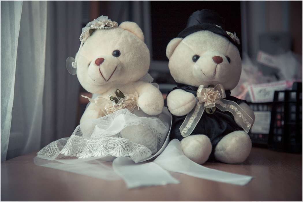 Милые медвежата в костюмах жениха и невесты. - фото 1254547 Фа-Соль