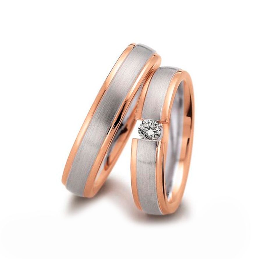 Золотое кольцо двухцветное с бриллиантами на заказ 
