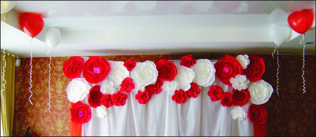 Большие цветы из креп-бумаги в свадебном декоре - фото 2085044 "Фантазия" - творческая студия Марины Фоминой