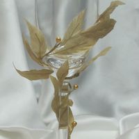 Съемные украшения на бокал для свадьбы в греческом стиле. Натуральный шелк, искуственный жемчуг.