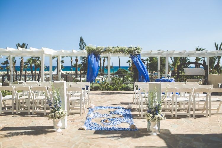 Оформление церемонии в морском стиле. Синий кобальт. - фото 3599249 Ирини Иосифиди - дизайнер на Кипре
