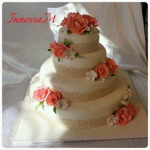 Фото 6275529 в коллекции торты - Иннэсса - свадебные торты из мастики