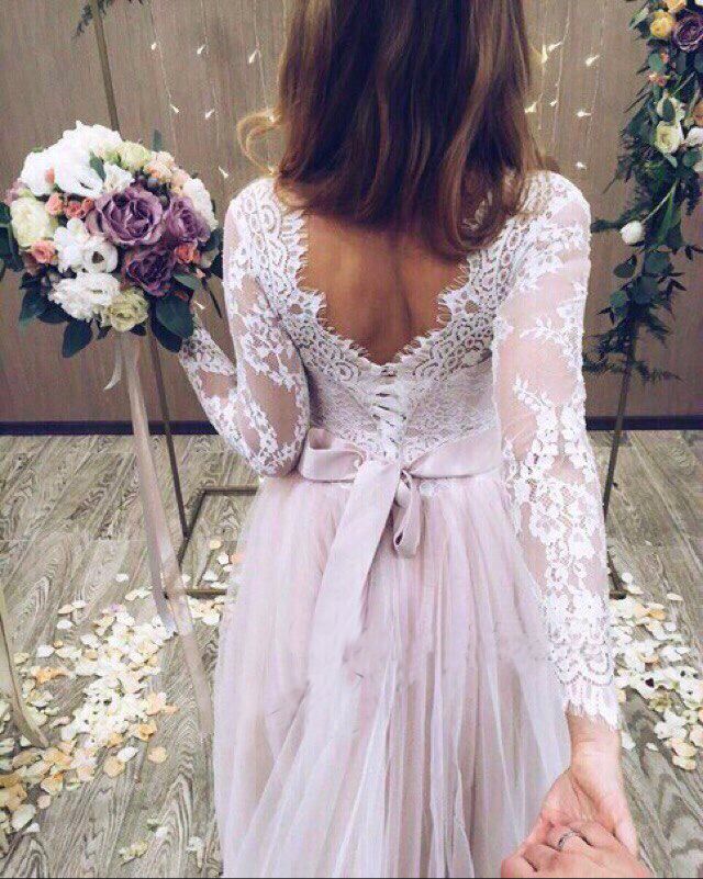 Свадебное платье цвета пудра А1439