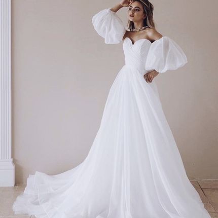 Свадебное платье с буфами