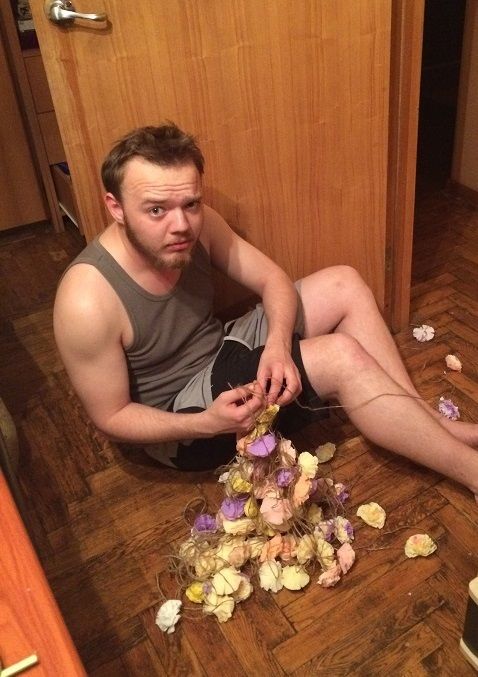 Гирлянда из бумажных цветов - 3