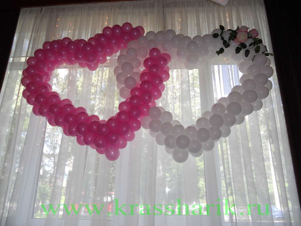 Двойные сердца из шаров. - фото 2121172 Воздушное Царство - оформление свадьбы