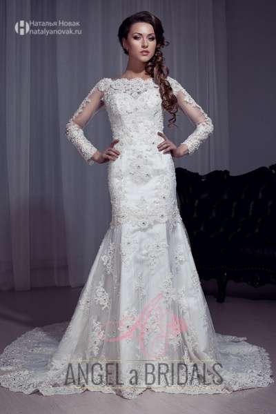 Кружевное свадебное платье, с длинным рукавом, со шлейфом - фото 2277940 Свадебный салон "Мадам Вуаля"