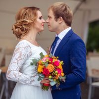 В предвкушении... Смоки синий + пучек на волосы по плечи