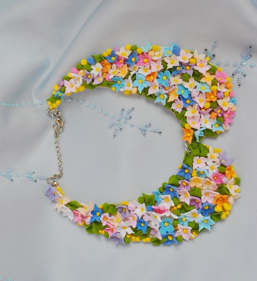 Воротничек с цветами из японской полимерной глины - фото 6918444 Студия декора - "Vanilla-wedding design"