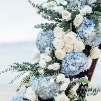 Гортензия голубая в свадебном декоре