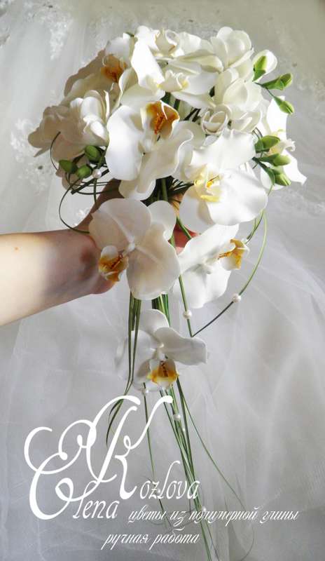 букет с орхидеями - фото 7636924 Свадебные аксессуары от Елены Козловой
