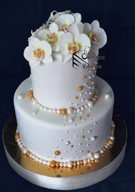 Свадебный торт с орхидеями - фото 6010003 торты на  заказ