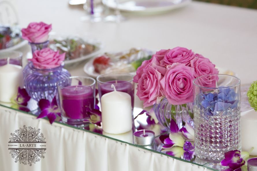 Фрагмент оформления президиума, свадьба в фиолетовом и розовом цвете - фото 10850096 Невеста01