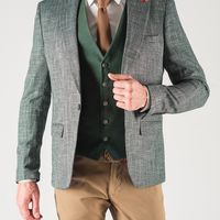 Зеленый приталенный пиджак