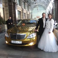 Золотой Мерседес S 500, W 221 на свадьбу