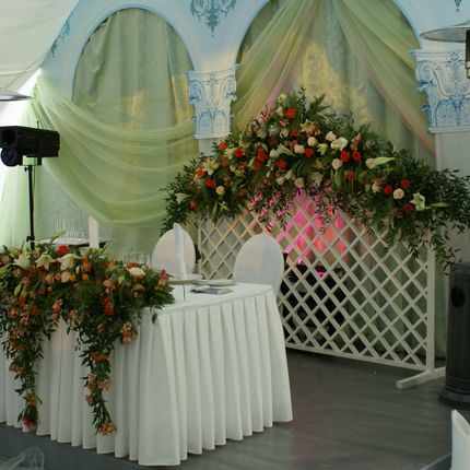 Декор зоны жениха и невесты