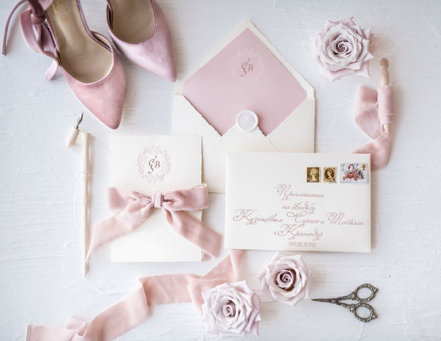 Свадебное приглашение "Розовая нежность"