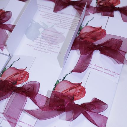 Приглашение на свадьбу открытка "Роза"