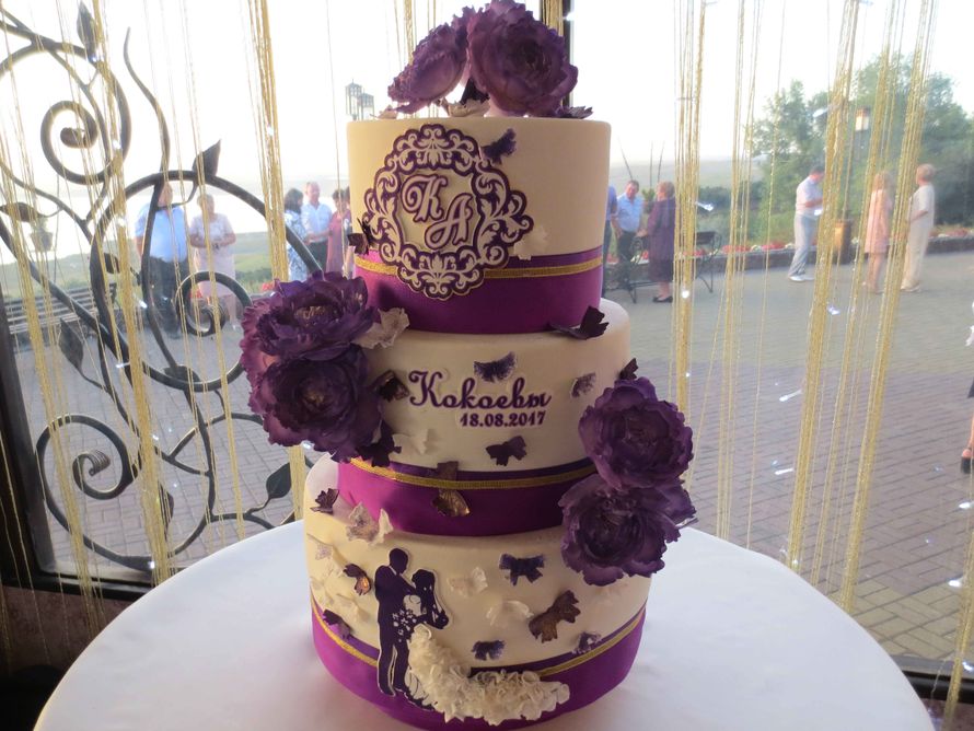 торт свадебный в фиолетовом - фото 15402142 Кондитер Ирина К.