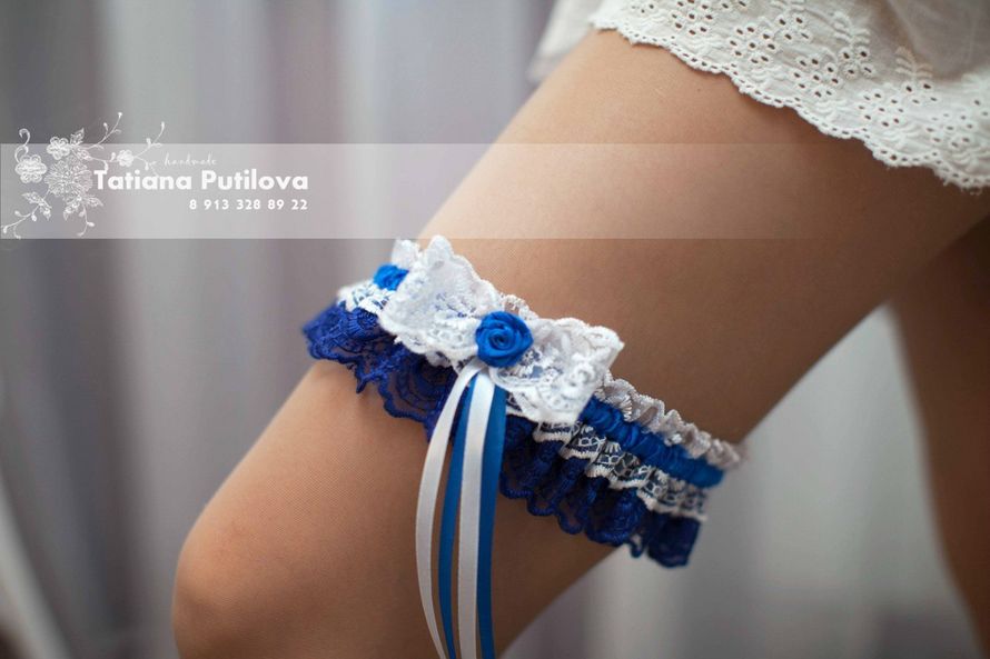 Подвязка ручной работы - фото 15758014 Свадебные аксессуары Татьяны Путиловой