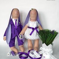 Свадебные зайцы "Лавандовое кружево"