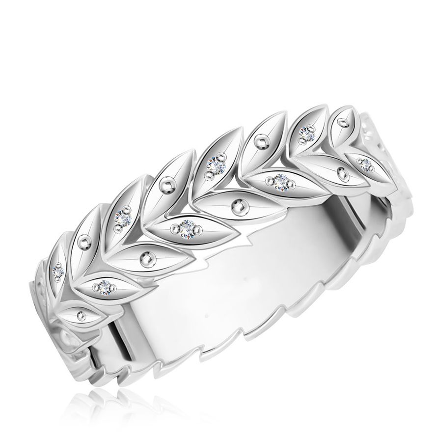 Обручальное кольцо "Ветвь" с бриллиантами. На заказ