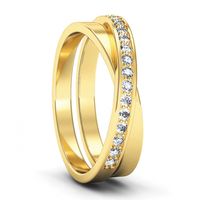Двойное обручальное кольцо с бриллиантами. На заказ