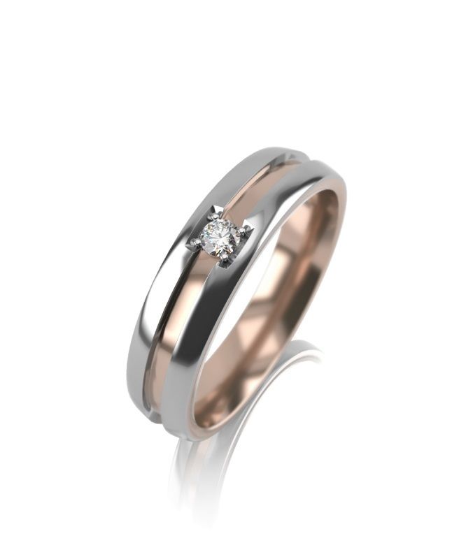 Обручальное кольцо с бриллиантом 