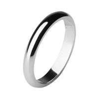 Обручальное кольцо из платины, округлое 3 мм