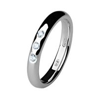 Обручальное кольцо из платины с 3 бриллиантами, 3 мм