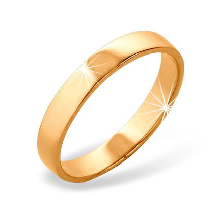 Кольцо из красного золота 585 без вставок