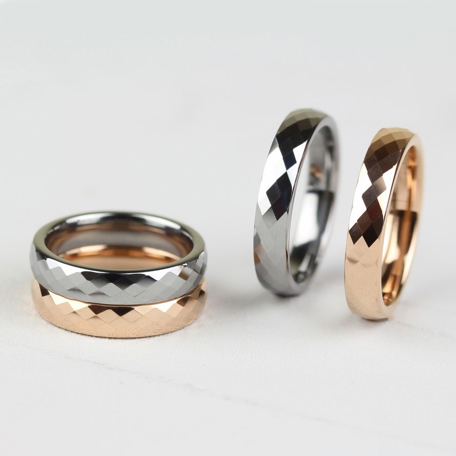 Геометрическое кольцо из карбида вольфрама (RT-G-0011, цвет металл)