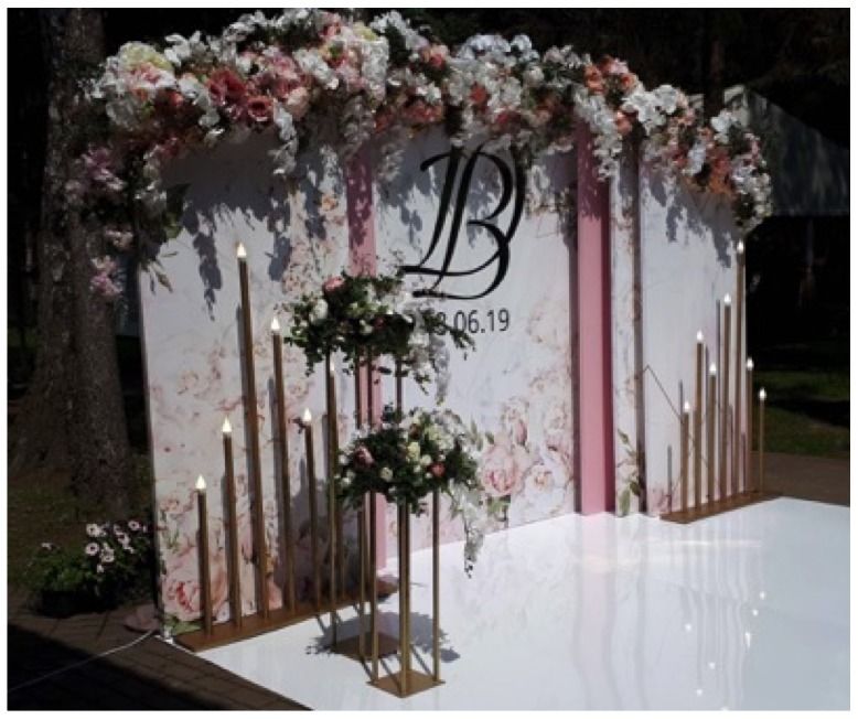 Фотозона 3d с цветами и напольными свечами розовая - фото 19964215 "Эвентал декор" - оформление свадеб