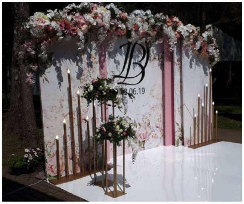 Фотозона 3d с цветами и напольными свечами розовая - фото 19964215 "Эвентал декор" - оформление свадеб