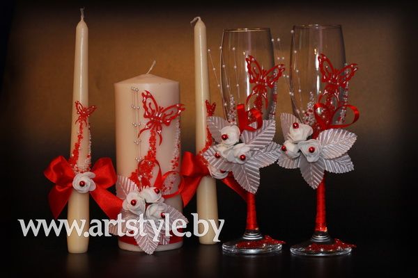 Свечи и бокалы с бабочкой - фото 2681951 Artstyle - свадебные аксессуары и полиграфия