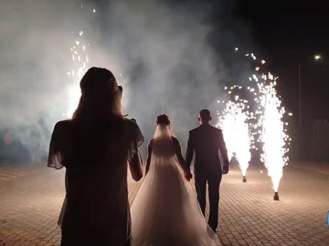 Дорожка из фонтанов + свадебный фейерверк 08 июня 2019 года Горячий ключ
