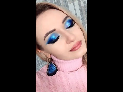 Ксения Саватеева. Урок макияжа синий электрик. Blue makeup tutorial