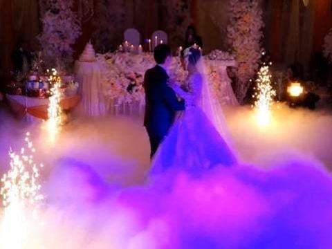 Тяжелый дым,холодные фонтаны,снег-машина на свадьбу в Ростове-на-Дону